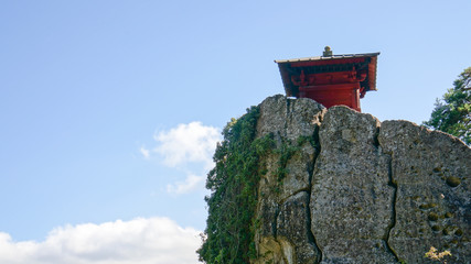 Risshakuji temple is a part of the Yamadera temple, located in the mountains northeast of Yamagata City. It grounds extend high up a steep mountainside with a great views down onto the valley.