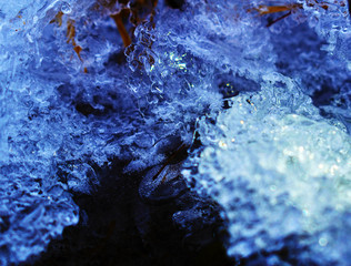 blue ice crystals