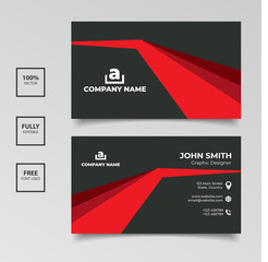 Red and black business card elegance template design