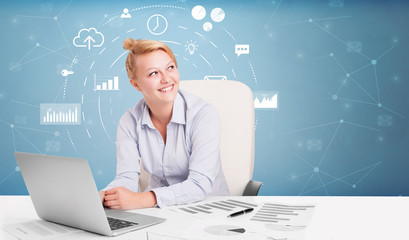 Young business person with operational system concept