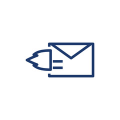 Isolated envelope message with flame vector design