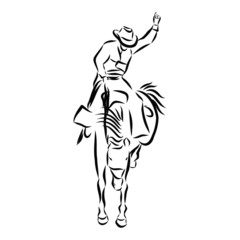 Cowboy with horse