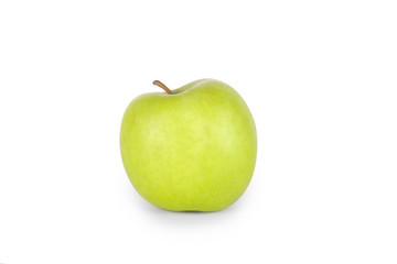 Zielone jabłko na białym tle