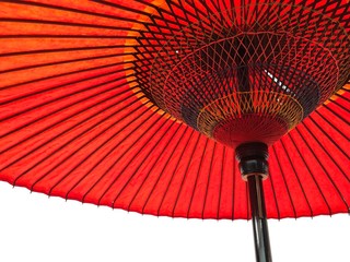 red fan on black background
