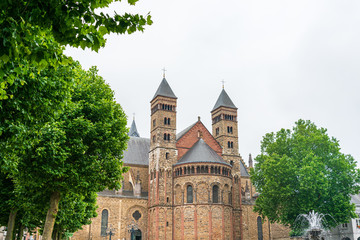 Fototapeta premium MAASTRICHT, THE NETHERLANDS - june 10, 2018:Traditional Cathedral building in Maastricht, Netherlands.