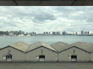 Fototapeta na wymiar Warehouse in a waterfront