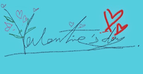 Valentine's Day boackground text freehand