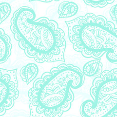 Vector seamless pattern with oriental pattern. Paisley floral pattern. Ideal for textile, paper and gift products.