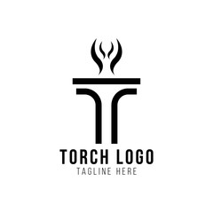 Inspiration torch vector logo design