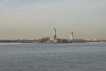 View of Statue of Liberty from ship