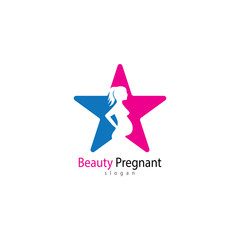 Obraz premium Pregnant logo template vector icon illustration design