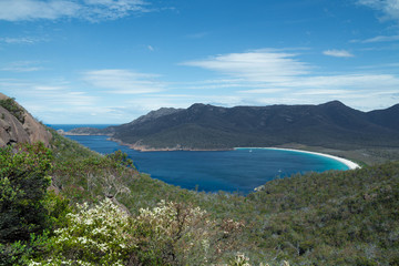 A view of Wineglass Bay in Tasmania.