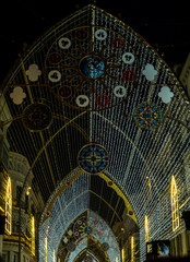 Christmas light show in the centre of Malaga