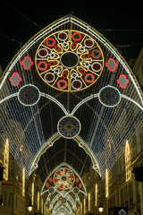 Christmas light show in the centre of Malaga