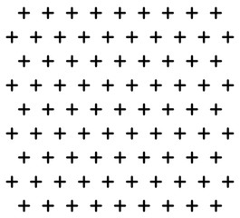 black and white fashion prints patterns made with '+' plus sign.seamless geometric monochrome cross pattern.Seamless crosses pattern