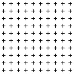 black and white fashion prints patterns made with '+' plus sign.seamless geometric monochrome cross pattern.Seamless crosses pattern