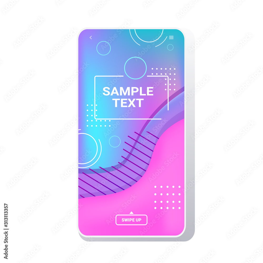 Poster web template dynamical colorful gradient abstract banner flowing liquid shape fluid color smartphone