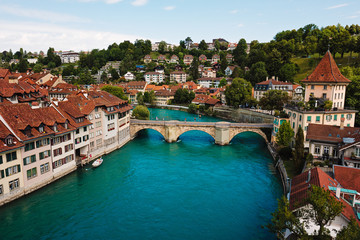 Fototapeta na wymiar Bern the capital of Switzerland with Aare River
