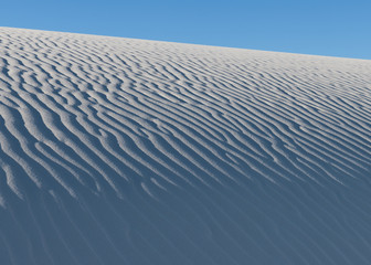 Ripples in the white gypsum sand of White Sands National Park in New Mexico