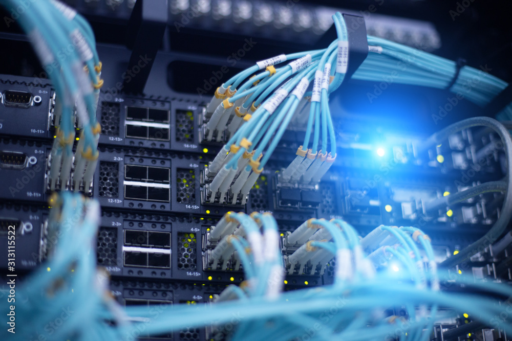 Sticker telecommunication optical rack in the data center