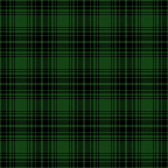 Green and black tartan plaid. Stylish textile pattern.