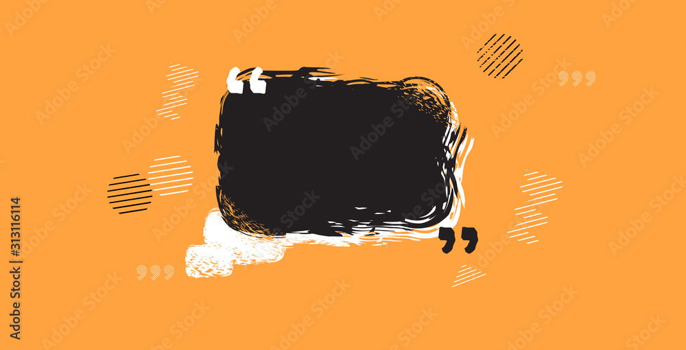 Poster retro empty speech textbox or think banner communication quote template concept sticker design for t