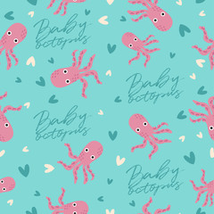 Big set of young animal seamless pattern : Vector Illustration