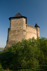 Fototapeta na wymiar Khotyn fortress - vertical composition