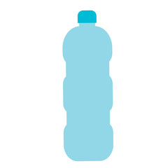 Blue plastic bottle icon in flat design. Isolated on white background.