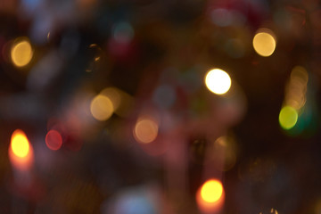 Blurry lights of Christmas tree lights