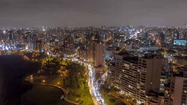 Hyperlapse view in Miraflores, Lima, Peru