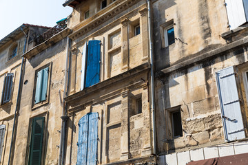 Fototapeta na wymiar Old town architecture in the old town of a small city in Provence, France