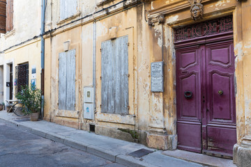 Old town architecture in the old town of a small city in Provence, France