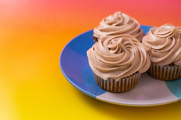 Cupcakes on a colorful background