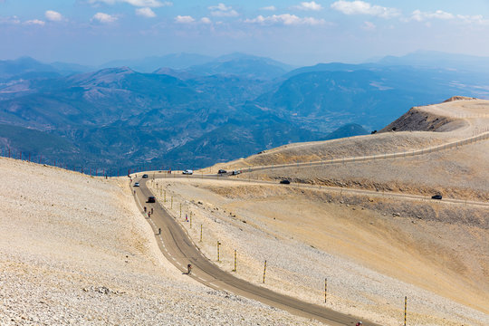Cycling on Mont Ventoux. Provence. France.