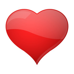 Heart. Red 3d shiny icon