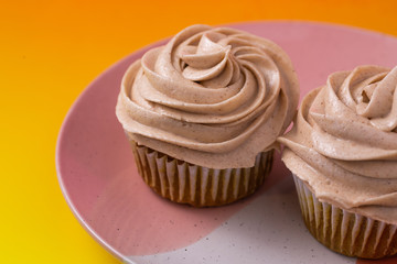Cupcakes on a colorful background