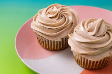 Cupcakes on a colorful background