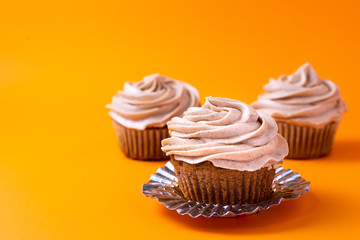 Cupcakes on a colorful background