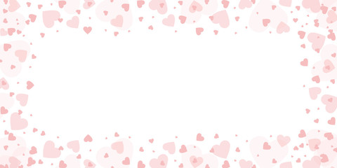 pink heart border on white background for wedding and valentines day vector illustration EPS10