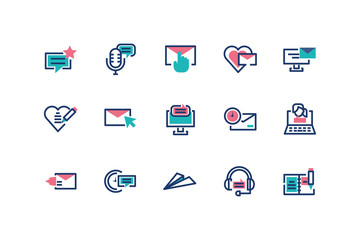 Isolated messages icon set vector design