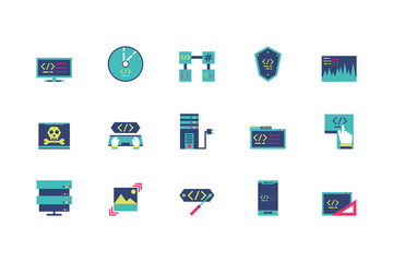 Isolated website code icon set vector design