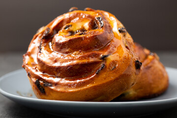 Cinnamon bun swirled with raisins
