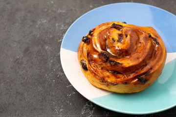 Cinnamon bun swirled with raisins