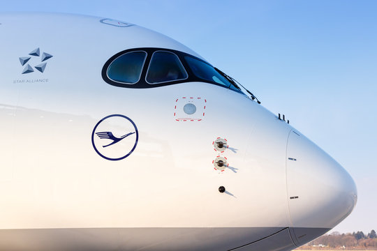 Lufthansa Airbus A350 Airplane Hamburg Airport