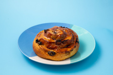 Cinnamon bun swirled with raisins