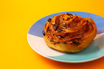 Cinnamon bun swirled with raisins