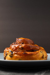Cinnamon bun swirled with raisins