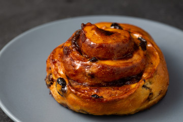 Cinnamon bun swirled with raisins