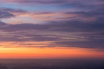 Obraz na płótnie Canvas Clouds in the sky of Lima, Peru after sunset in summer.